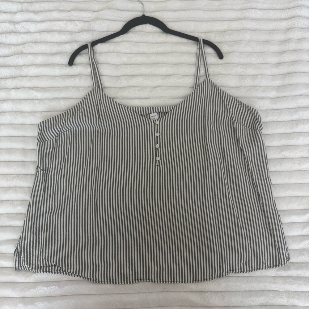 Old Navy Black and White Striped Tank Top